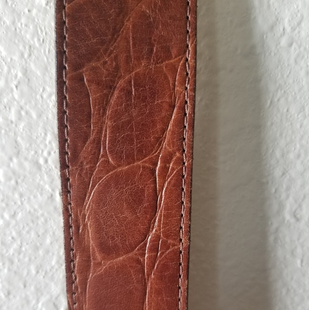 Retro vintage genuine brown leather belt - Picture 5 of 8